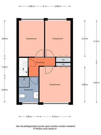 Floorplan - Verdistraat 46, 3752 WP Bunschoten-Spakenburg